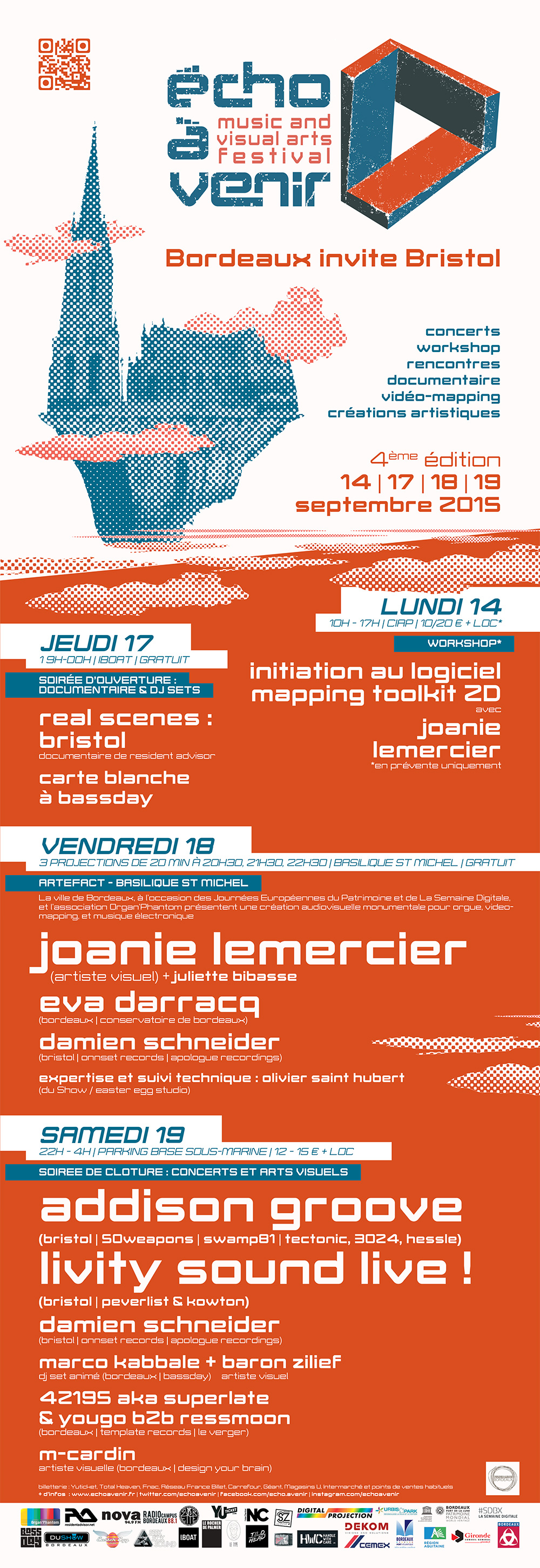 affiche 20 x 60 cm pour l'édition 2015 du festival Écho À Venir
