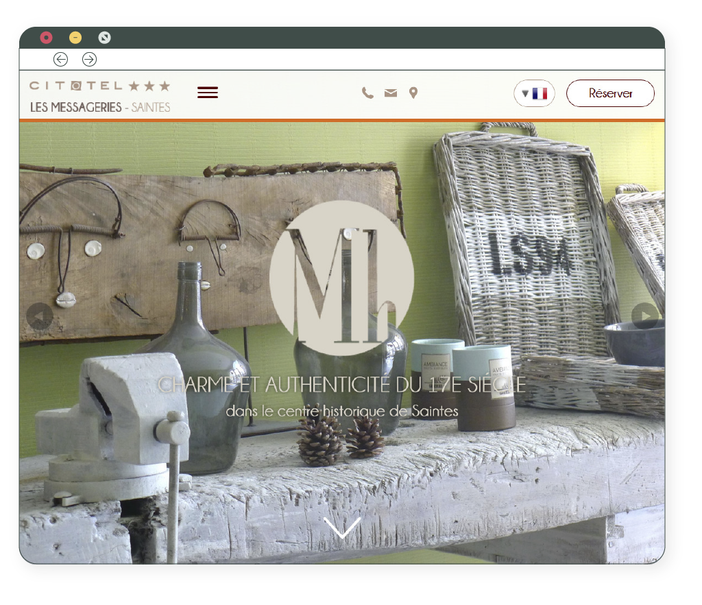 vue ordinateur du site internet responsive