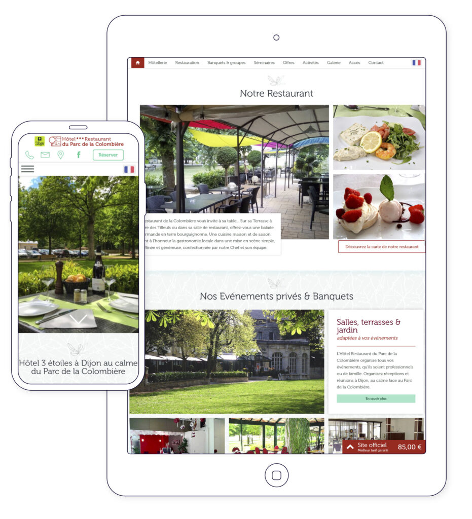 parc de la colombiere - website mobile et tablette